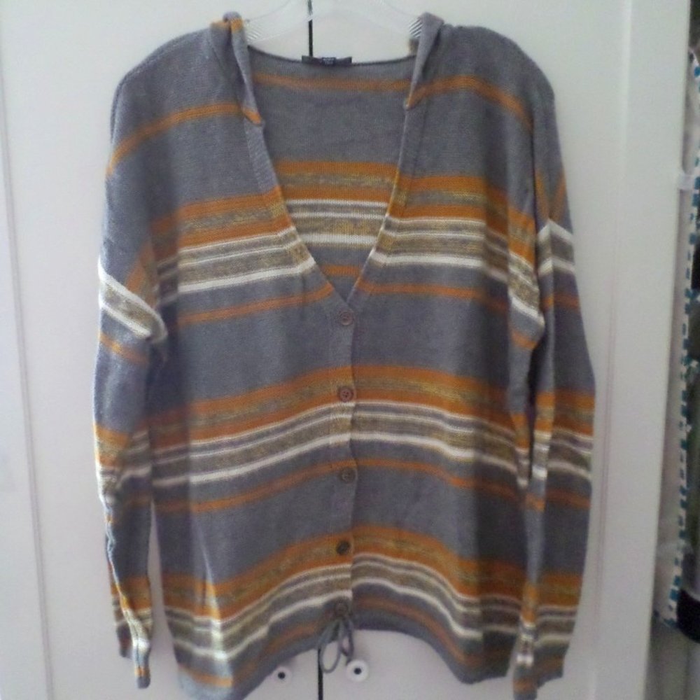 Freshman Striped Hooded Cardigan Sz XL